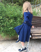 Load image into Gallery viewer, Royal Blue Herringbone Girls Dress - OTedd