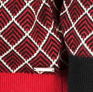 Royal Red Herringbone Boys Cardigan - OTedd