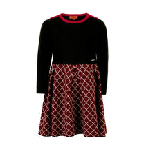 Load image into Gallery viewer, Royal Red Herringbone Girls Dress - OTedd