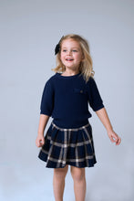 Load image into Gallery viewer, Navy Tartan Pleated Skirt - OTedd