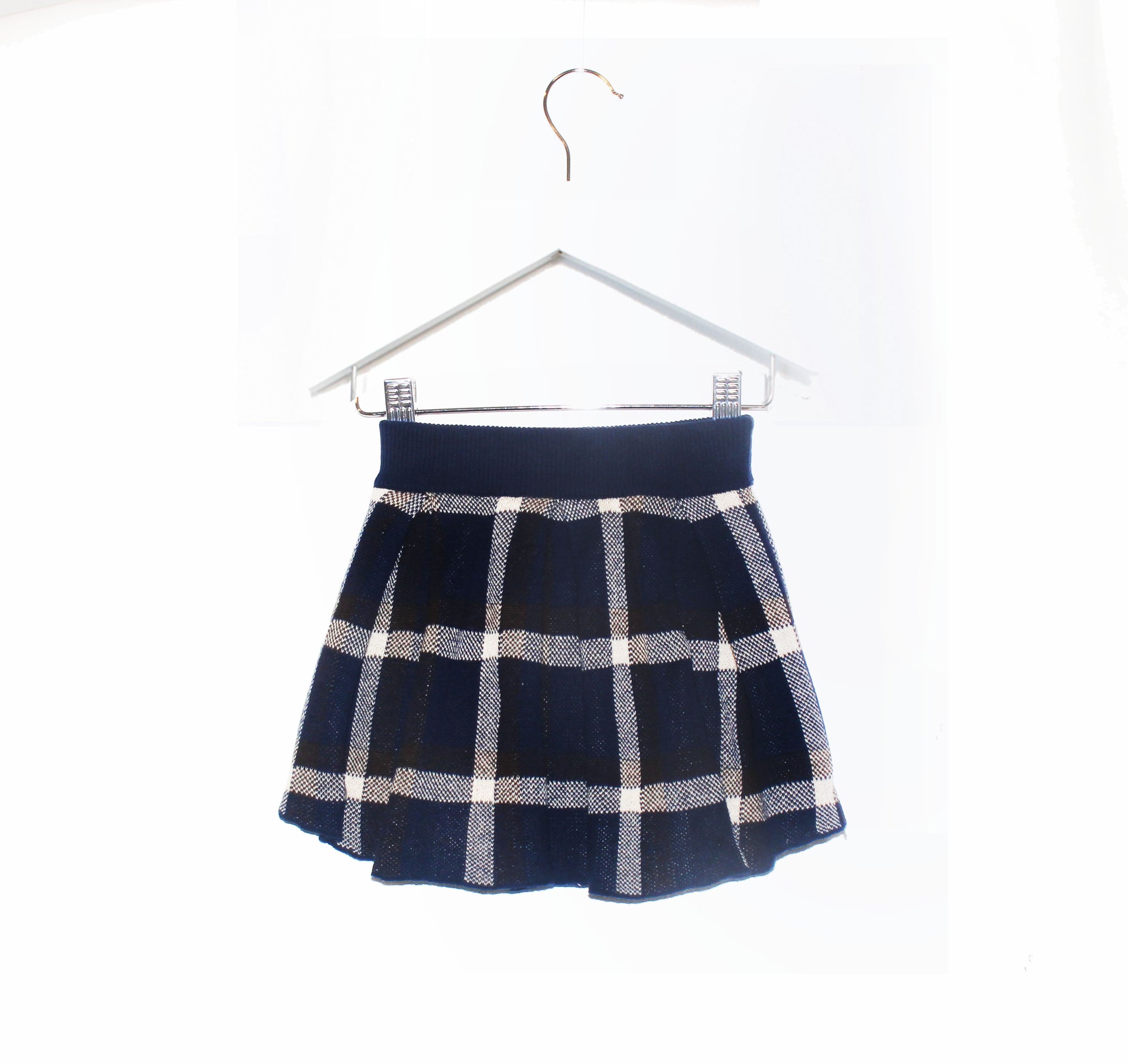 Navy tartan on sale pleated skirt