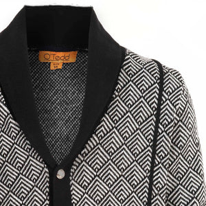 Cowl Neck Boys Cardigan Black Shawl Collar - OTedd